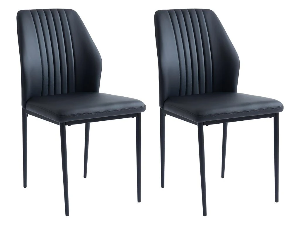 Lot De 2 Chaises KIERA - Simili Et Métal - Noir 3 Lot De 2 Chaises KIERA - Simili Et Métal - Noir