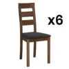 Lot De 6 Chaises ALCINO - Hêtre Et Tissu - Coloris : Noyer Et Anthracite 1 Lot De 6 Chaises ALCINO - Hêtre Et Tissu - Coloris : Noyer Et Anthracite -Meubles Soldes Boutique chaise 452195