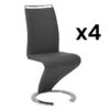Lot De 4 Chaises TWIZY - Simili Noir 1 Lot De 4 Chaises TWIZY - Simili Noir -Meubles Soldes Boutique chaise 452205