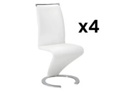 Lot De 4 Chaises TWIZY - Simili Blanc