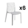 Lot De 6 Chaises Empilables DIADEME - Polypropylène - Blanc Dolomite -Meubles Soldes Boutique chaise 452273