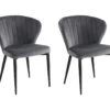 Lot De 2 Chaises CRUSTI - Velours Et Métal - Gris