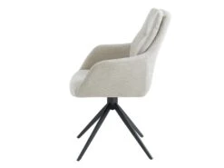 Chaise Avec Accoudoirs DIMIA - Tissu Et Métal - Crème 11 Chaise Avec Accoudoirs DIMIA - Tissu Et Métal - Crème -Meubles Soldes Boutique chaise 479031