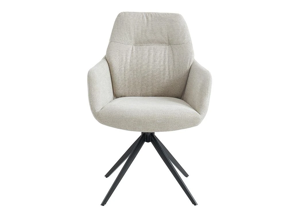 Chaise Avec Accoudoirs DIMIA - Tissu Et Métal - Crème 4 Chaise Avec Accoudoirs DIMIA - Tissu Et Métal - Crème – Image 2