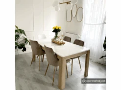 Lot De 2 Chaises MASURIE - Velours Et Métal Doré - Taupe -Meubles Soldes Boutique chaise 485645