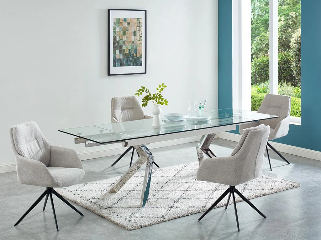 Chaise Avec Accoudoirs DIMIA - Tissu Et Métal - Crème 5 Chaise Avec Accoudoirs DIMIA - Tissu Et Métal - Crème – Image 3