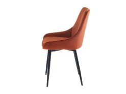 Lot De 6 Chaises - Velours Et Métal Noir - Terracotta - MASURIE 15 Lot De 6 Chaises - Velours Et Métal Noir - Terracotta - MASURIE -Meubles Soldes Boutique chaise 497729