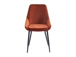 Lot De 6 Chaises - Velours Et Métal Noir - Terracotta - MASURIE 13 Lot De 6 Chaises - Velours Et Métal Noir - Terracotta - MASURIE -Meubles Soldes Boutique chaise 497731