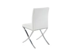Lot De 2 Chaises - Simili Et Acier Inoxydable - Blanc - CALY -Meubles Soldes Boutique chaise 497809