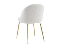 Lot De 2 Chaises - Tissu Bouclette Et Métal Doré - Blanc - MELBOURNE -Meubles Soldes Boutique chaise 6603075