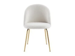 Lot De 2 Chaises - Tissu Bouclette Et Métal Doré - Blanc - MELBOURNE -Meubles Soldes Boutique chaise 6603085