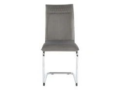 Lot De 2 Chaises En Velours Et Métal Chromé - Gris - OMANIANE -Meubles Soldes Boutique chaise 6950927