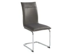 Lot De 2 Chaises En Velours Et Métal Chromé - Gris - OMANIANE -Meubles Soldes Boutique chaise 6950939