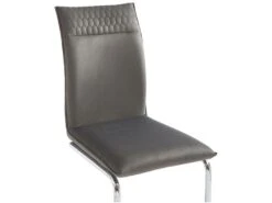 Lot De 2 Chaises En Velours Et Métal Chromé - Gris - OMANIANE -Meubles Soldes Boutique chaise 6950943