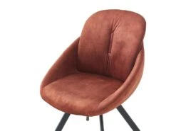 Lot De 2 Chaises Avec Accoudoirs En Velours Et Métal - Terracotta - BUSSELTON -Meubles Soldes Boutique chaise 7313835