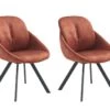 Lot De 2 Chaises Avec Accoudoirs En Velours Et Métal - Terracotta - BUSSELTON 2 Lot De 2 Chaises Avec Accoudoirs En Velours Et Métal - Terracotta - BUSSELTON -Meubles Soldes Boutique chaise 7313845