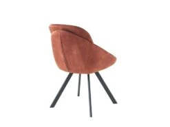 Lot De 2 Chaises Avec Accoudoirs En Velours Et Métal - Terracotta - BUSSELTON -Meubles Soldes Boutique chaise 7313847