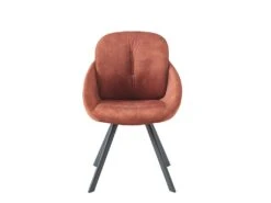 Lot De 2 Chaises Avec Accoudoirs En Velours Et Métal - Terracotta - BUSSELTON -Meubles Soldes Boutique chaise 7313849