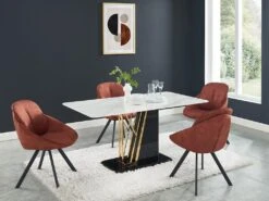 Lot De 2 Chaises Avec Accoudoirs En Velours Et Métal - Terracotta - BUSSELTON -Meubles Soldes Boutique chaise 7313859