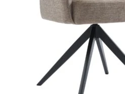 Chaise Pivotante Avec Accoudoirs En Tissu Et Métal - Taupe - KONYA 14 Chaise Pivotante Avec Accoudoirs En Tissu Et Métal - Taupe - KONYA -Meubles Soldes Boutique chaise 7326707