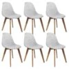 STYGN - Lot De 6 Chaises Avec Maille Grise -Meubles Soldes Boutique chaise 8936681