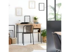 Chaise Perforée En Métal Noir Julien (lot De 2) -Meubles Soldes Boutique chaise 8936999