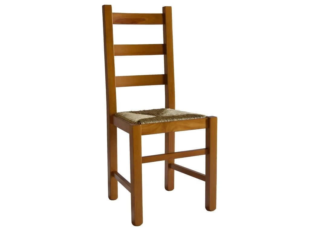 ORTA - Lot De 4 Chaises Teinté Chêne Et Assises En Paille 4 ORTA - Lot De 4 Chaises Teinté Chêne Et Assises En Paille – Image 2