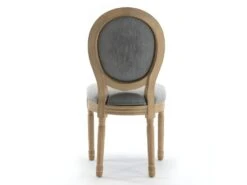 AGATHE - Chaise Médaillon Gris Pieds Bois(x2) -Meubles Soldes Boutique chaise 8939835