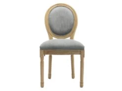 AGATHE - Chaise Médaillon Gris Pieds Bois(x2) -Meubles Soldes Boutique chaise 8939839