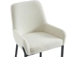 Lot De 6 Chaises Avec Accoudoirs En Tissu Bouclette Et Métal - Blanc - CAROLONA De Pascal MORABITO 14 Lot De 6 Chaises Avec Accoudoirs En Tissu Bouclette Et Métal - Blanc - CAROLONA De Pascal MORABITO -Meubles Soldes Boutique chaise 9083539
