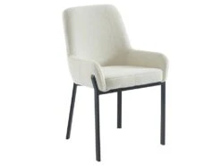 Lot De 6 Chaises Avec Accoudoirs En Tissu Bouclette Et Métal - Blanc - CAROLONA De Pascal MORABITO 12 Lot De 6 Chaises Avec Accoudoirs En Tissu Bouclette Et Métal - Blanc - CAROLONA De Pascal MORABITO -Meubles Soldes Boutique chaise 9083557
