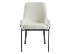 Lot De 6 Chaises Avec Accoudoirs En Tissu Bouclette Et Métal - Blanc - CAROLONA De Pascal MORABITO 11 Lot De 6 Chaises Avec Accoudoirs En Tissu Bouclette Et Métal - Blanc - CAROLONA De Pascal MORABITO -Meubles Soldes Boutique chaise 9083559
