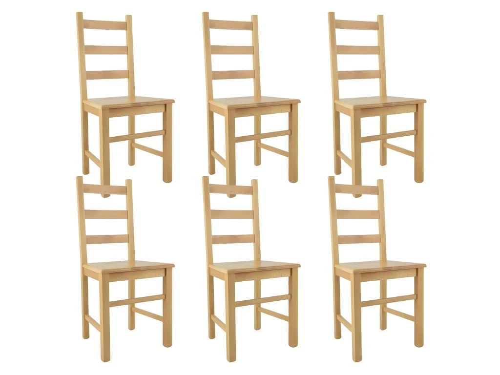 ORTA - Lot De 6 Chaises Naturelles Et Assises En Bois 3 ORTA - Lot De 6 Chaises Naturelles Et Assises En Bois