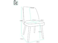 Chaise Scandinave Velours Rembourré DIMA (rose) -Meubles Soldes Boutique chaise 9179683