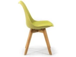 Lot De 2 Chaises Klara Vert Tapissées En Cuir Synthétique Avec Pieds Bois -Meubles Soldes Boutique chaise 9180421