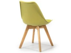 Lot De 2 Chaises Klara Vert Tapissées En Cuir Synthétique Avec Pieds Bois -Meubles Soldes Boutique chaise 9180423