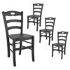 SUZY - Lot De 4 Chaises Laquées Noir Et Assises En Bois 1 SUZY - Lot De 4 Chaises Laquées Noir Et Assises En Bois -Meubles Soldes Boutique chaise 9182661