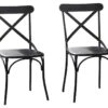 BISTRO - Set De 2 Chaises De Repas Vintage En Métal Noir 2 BISTRO - Set De 2 Chaises De Repas Vintage En Métal Noir -Meubles Soldes Boutique chaise 9239553