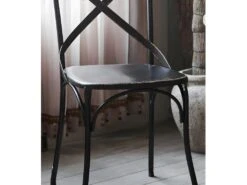 BISTRO - Set De 2 Chaises De Repas Vintage En Métal Noir -Meubles Soldes Boutique chaise 9239557
