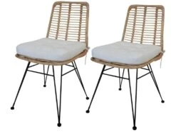 LOT 2 Chaises En Rotin Naturel - KANDY