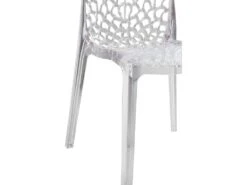 Lot 4 Chaises Ajourées Empilables Transparentes - GRUYER -Meubles Soldes Boutique chaise 9245559