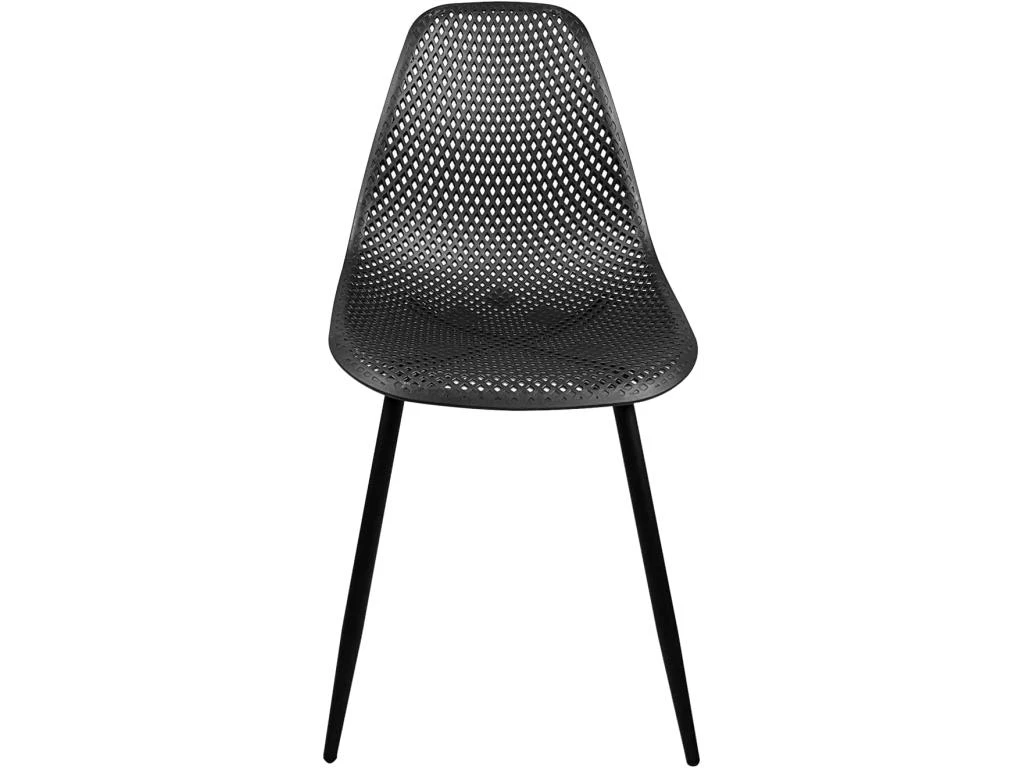 KAYELLES Lot De 4 Chaises De Cuisine Nid D’abeille OTA (Noir) 4 KAYELLES Lot De 4 Chaises De Cuisine Nid D’abeille OTA (Noir) – Image 2