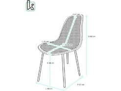 KAYELLES Lot De 4 Chaises De Cuisine Nid D’abeille OTA (Noir) 11 KAYELLES Lot De 4 Chaises De Cuisine Nid D’abeille OTA (Noir) -Meubles Soldes Boutique chaise 9245593