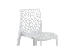 Lot 4 Chaises Ajourées Empilables Blanches - GRUYER -Meubles Soldes Boutique chaise 9245607
