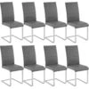 Lot De 8 Chaises Pieds Acier Siège De Salon Cuisine Salle à Manger Design Carré élégant Gris 08_0000092 1 Lot De 8 Chaises Pieds Acier Siège De Salon Cuisine Salle à Manger Design Carré élégant Gris 08_0000092 -Meubles Soldes Boutique chaise 9246199