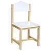 Chaise Pour Enfant En Bois Blanc Et Naturel H 59 Cm