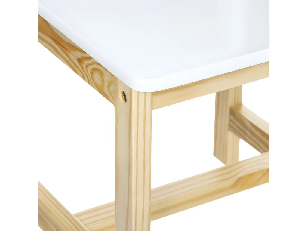 Chaise Pour Enfant En Bois Blanc Et Naturel H 59 Cm 4 Chaise Pour Enfant En Bois Blanc Et Naturel H 59 Cm – Image 2