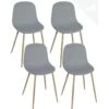 Lot De 4 Chaises De Cuisine Design YENI (gris)