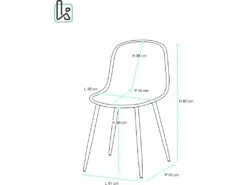 Lot De 4 Chaises De Cuisine Design YENI (gris) 11 Lot De 4 Chaises De Cuisine Design YENI (gris) -Meubles Soldes Boutique chaise 9524443