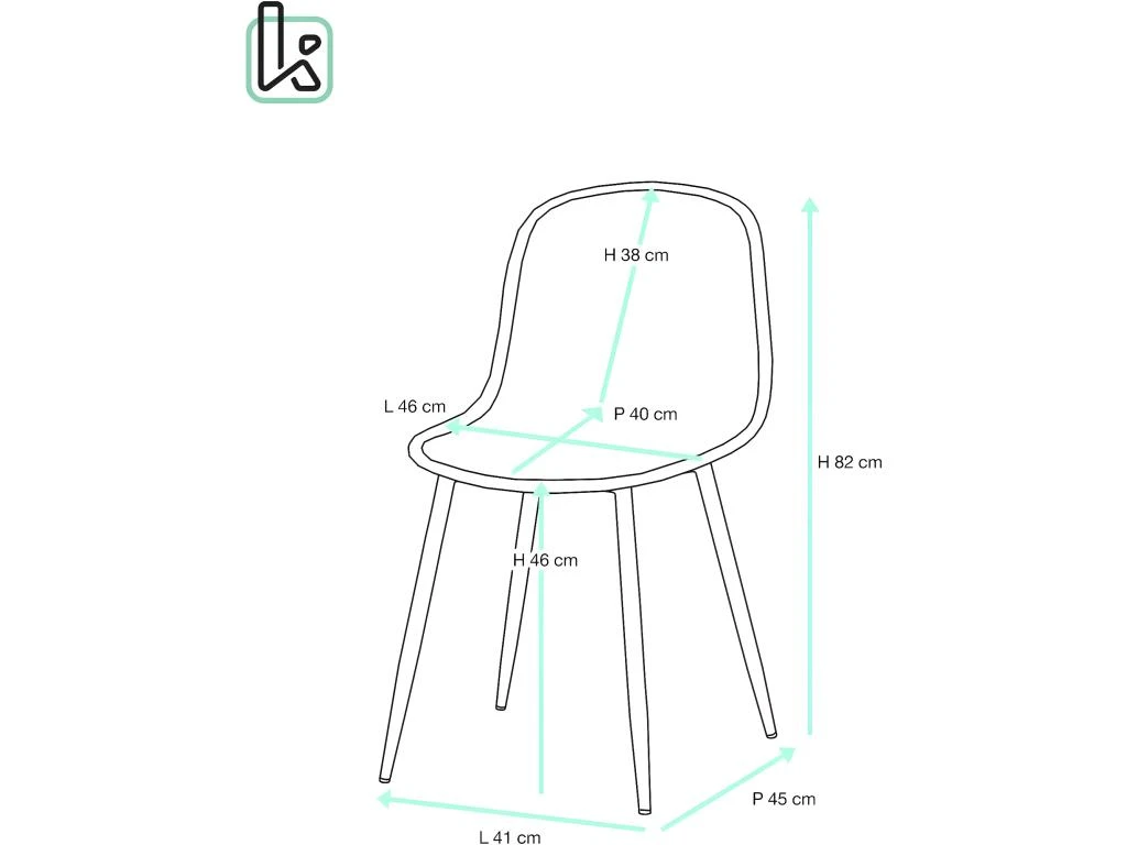 Lot De 4 Chaises De Cuisine Design YENI (gris) 7 Lot De 4 Chaises De Cuisine Design YENI (gris) â Image 5